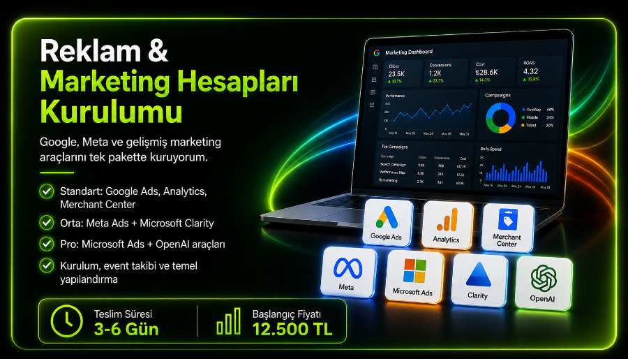 Ben, reklam ve marketing hesaplarınızı profesyonelce kurarım