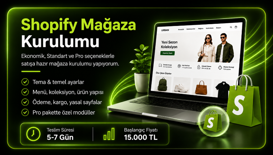 Ben, anahtar teslim profesyonel Shopify mağaza kurulumu yaparım