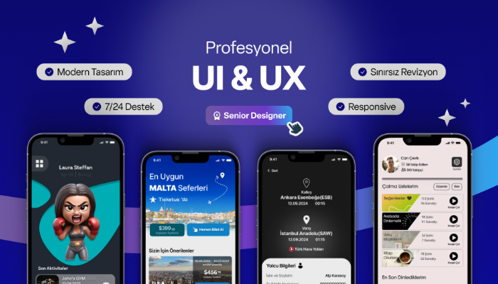 Profesyonel özgün UI/UX tasarımlar